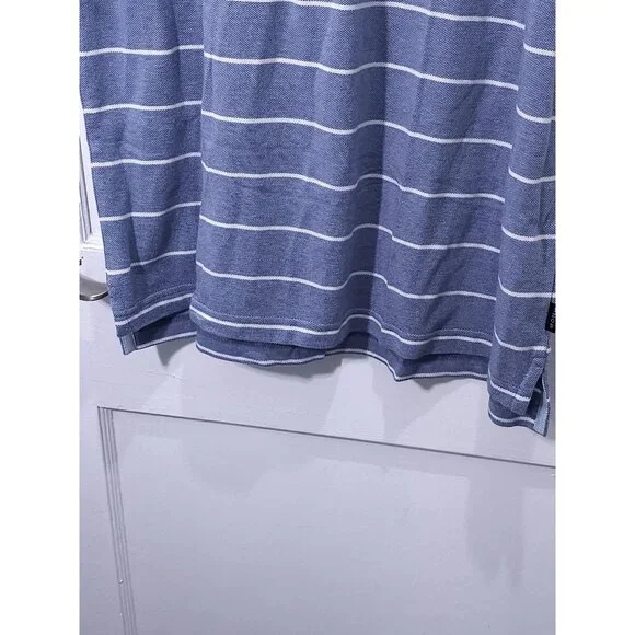 Izod Blue Striped Men's Polo Shirt Large New With Tags - Picture 5 of 9